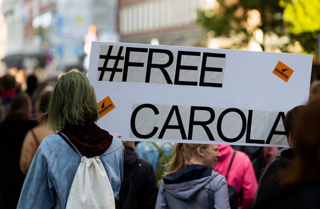 Demonstration „Freiheit für Carola Rackete!“ in Kiel