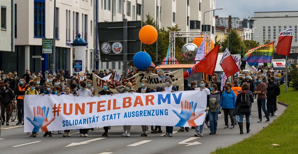 #unteilbarMV Demonstration am 18.9.2021 in Rostock
